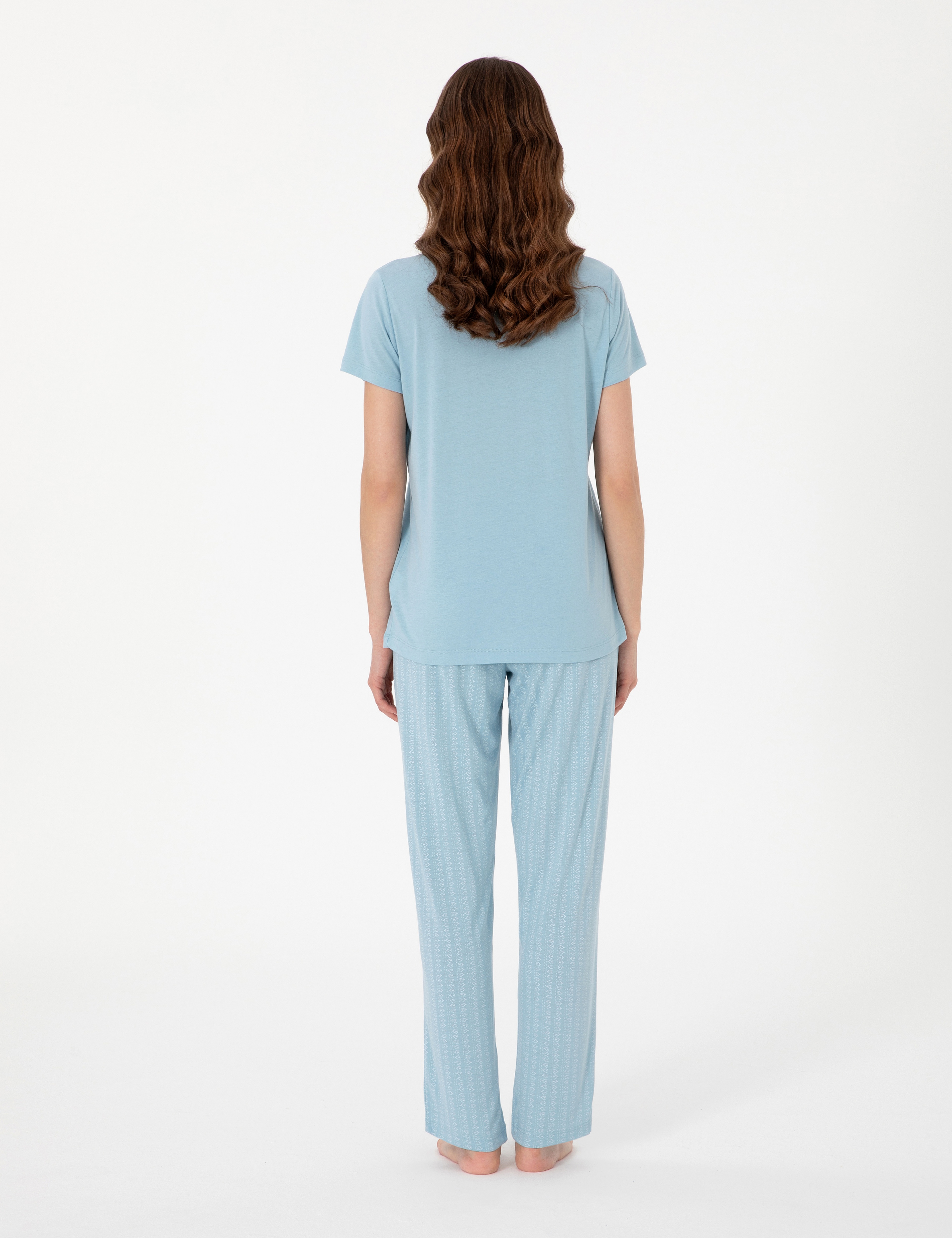Mavi Kısakollu Pijama Takımı - Image 5
