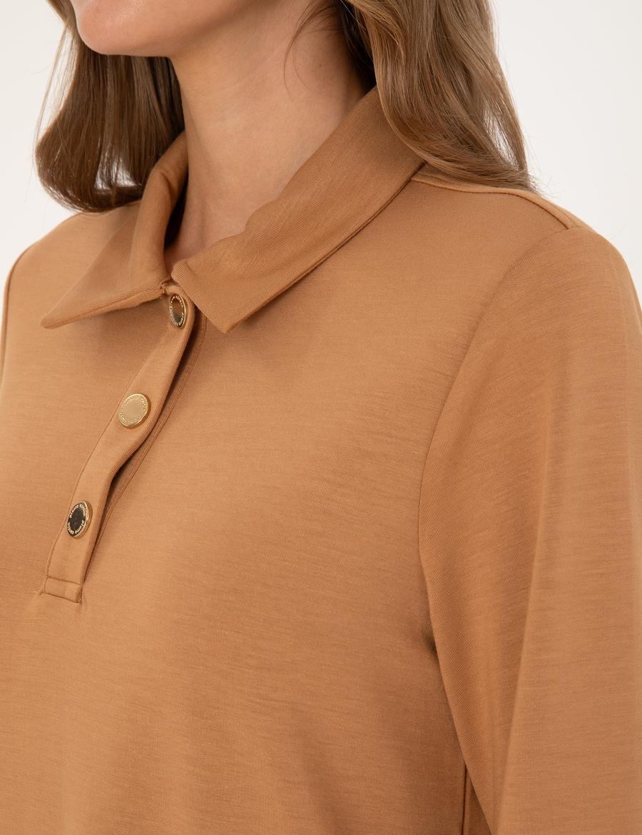 Camel Regular Fit Modal Kumaş Örme Elbise