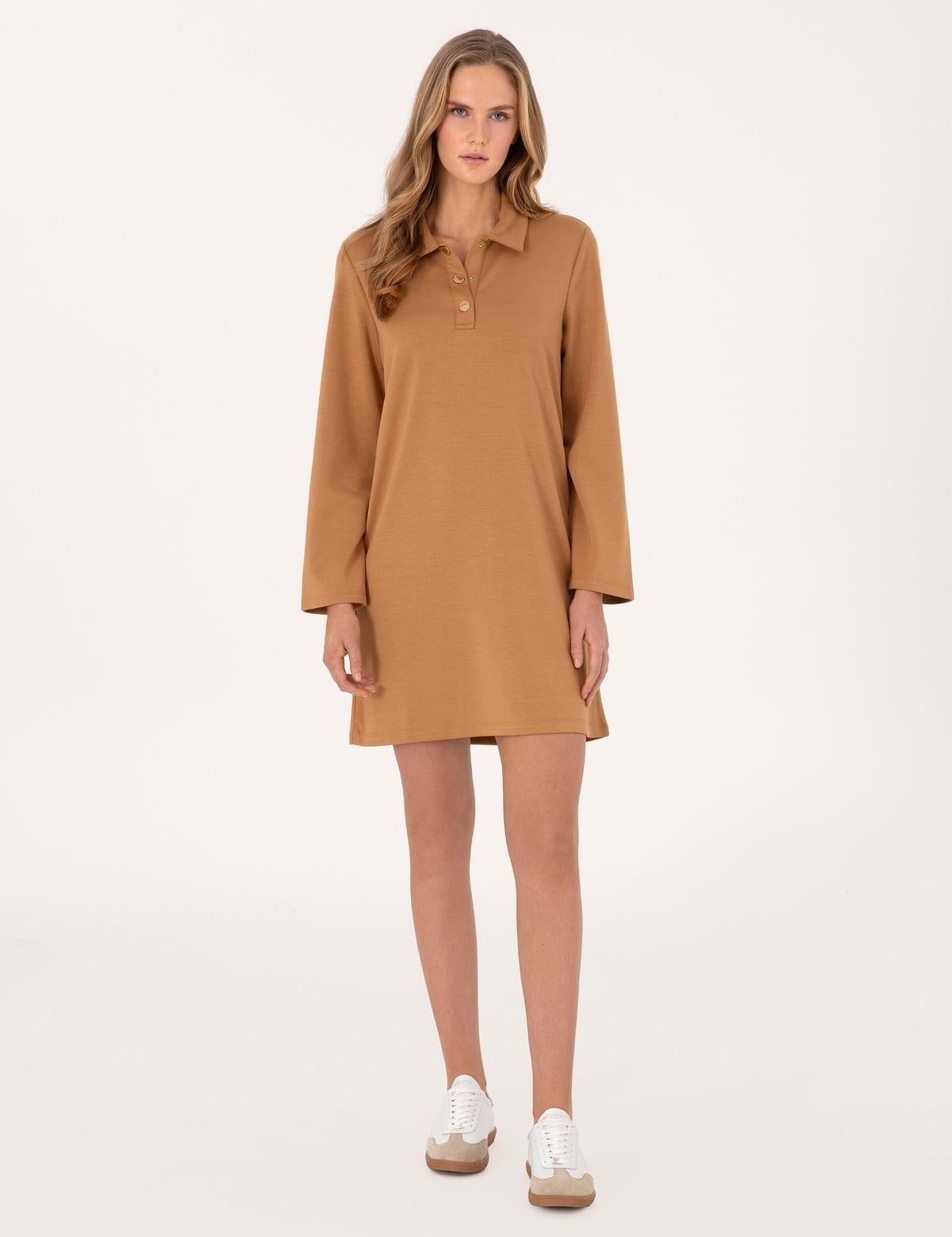 Camel Regular Fit Modal Kumaş Örme Elbise - 50308163008