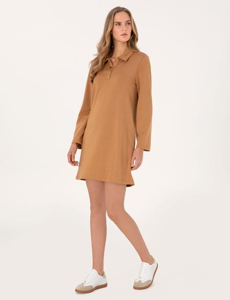 Camel Regular Fit Modal Kumaş Örme Elbise - 50308163008