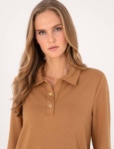 Camel Regular Fit Modal Kumaş Örme Elbise