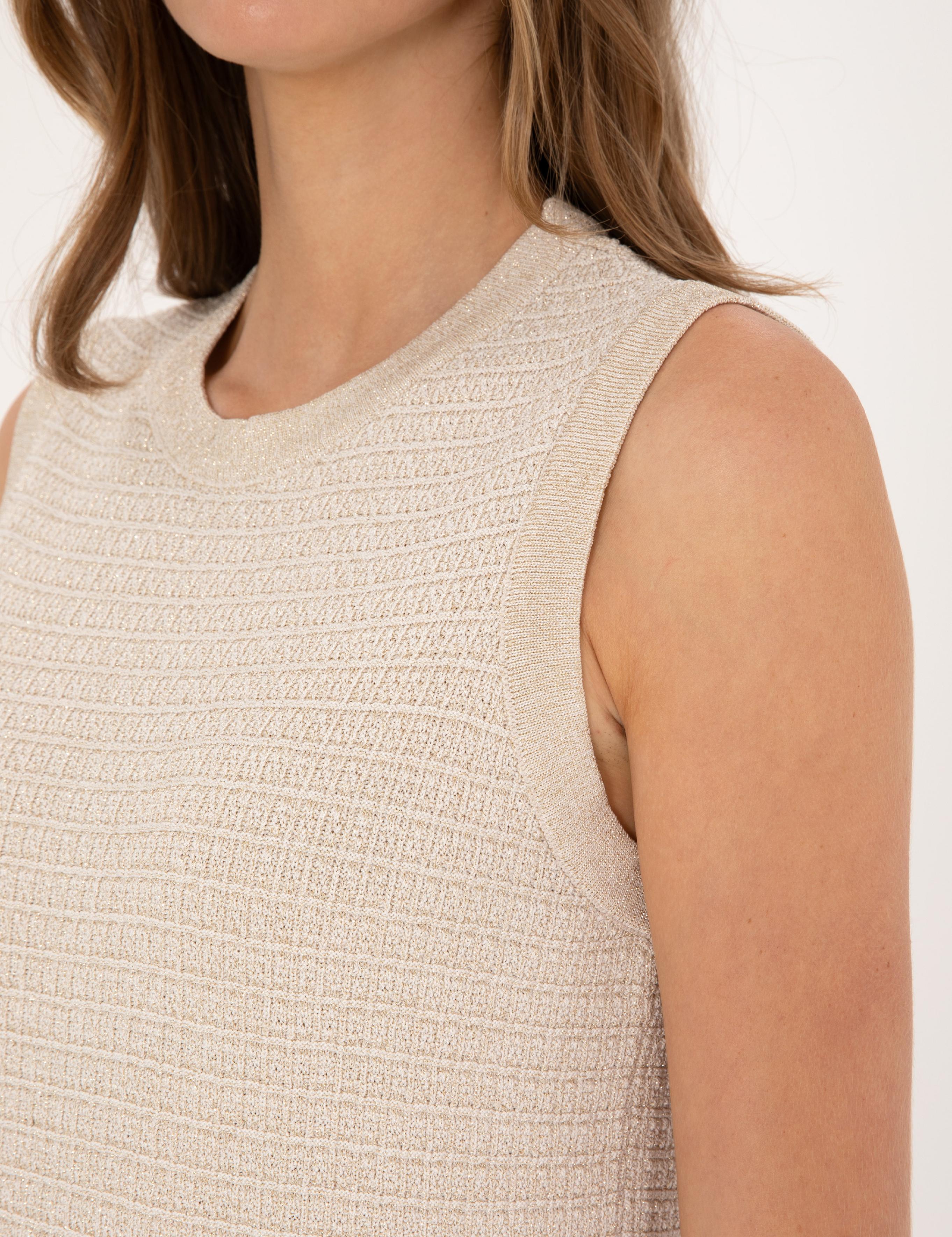 Ekru A Kesim Triko Elbise