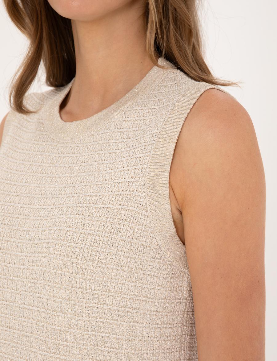 Ekru A Kesim Triko Elbise