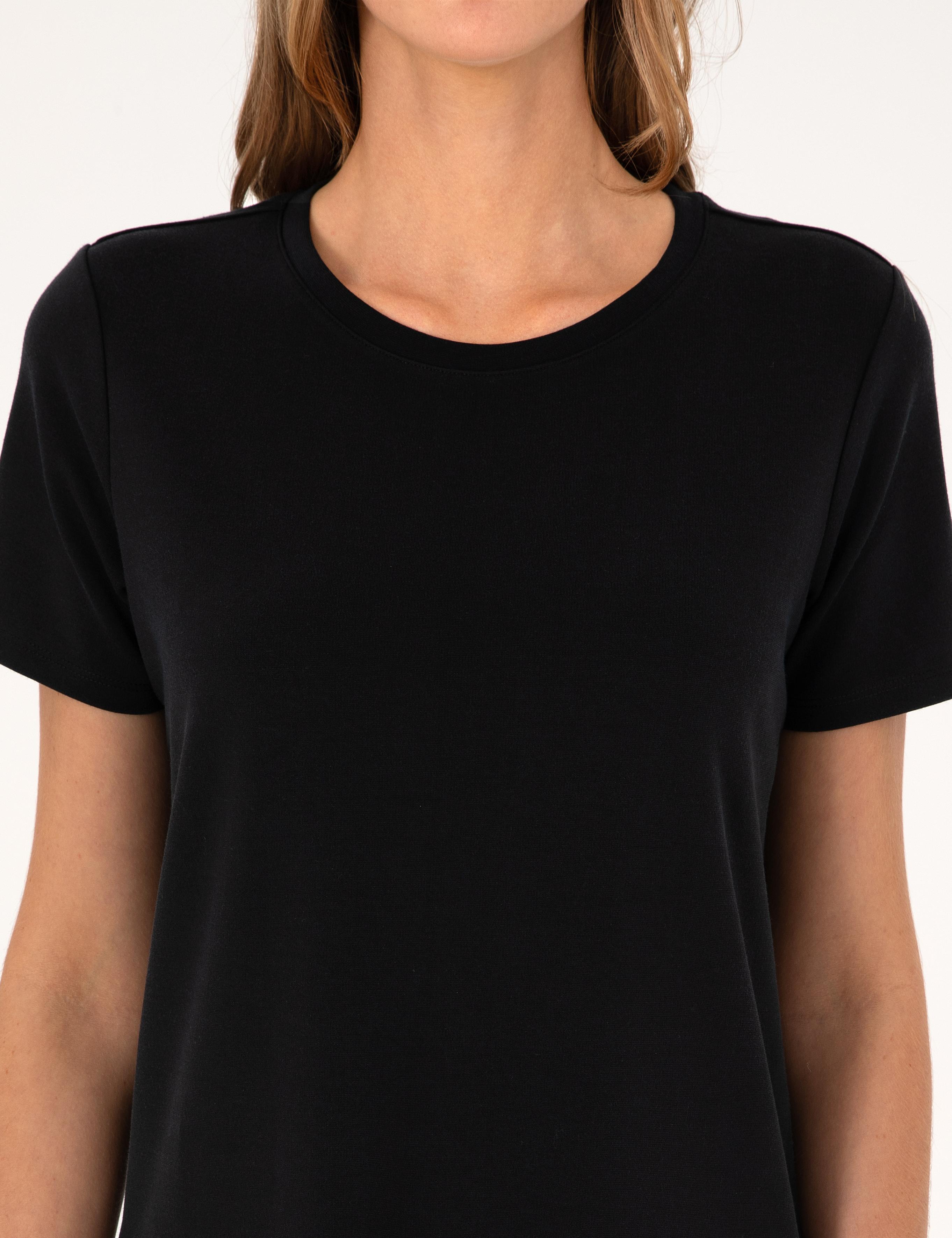 Siyah Regular Fit Örme Elbise