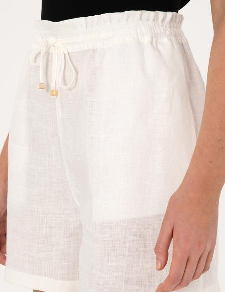 Beyaz Comfort Fit Bermuda Şort - 50306492029