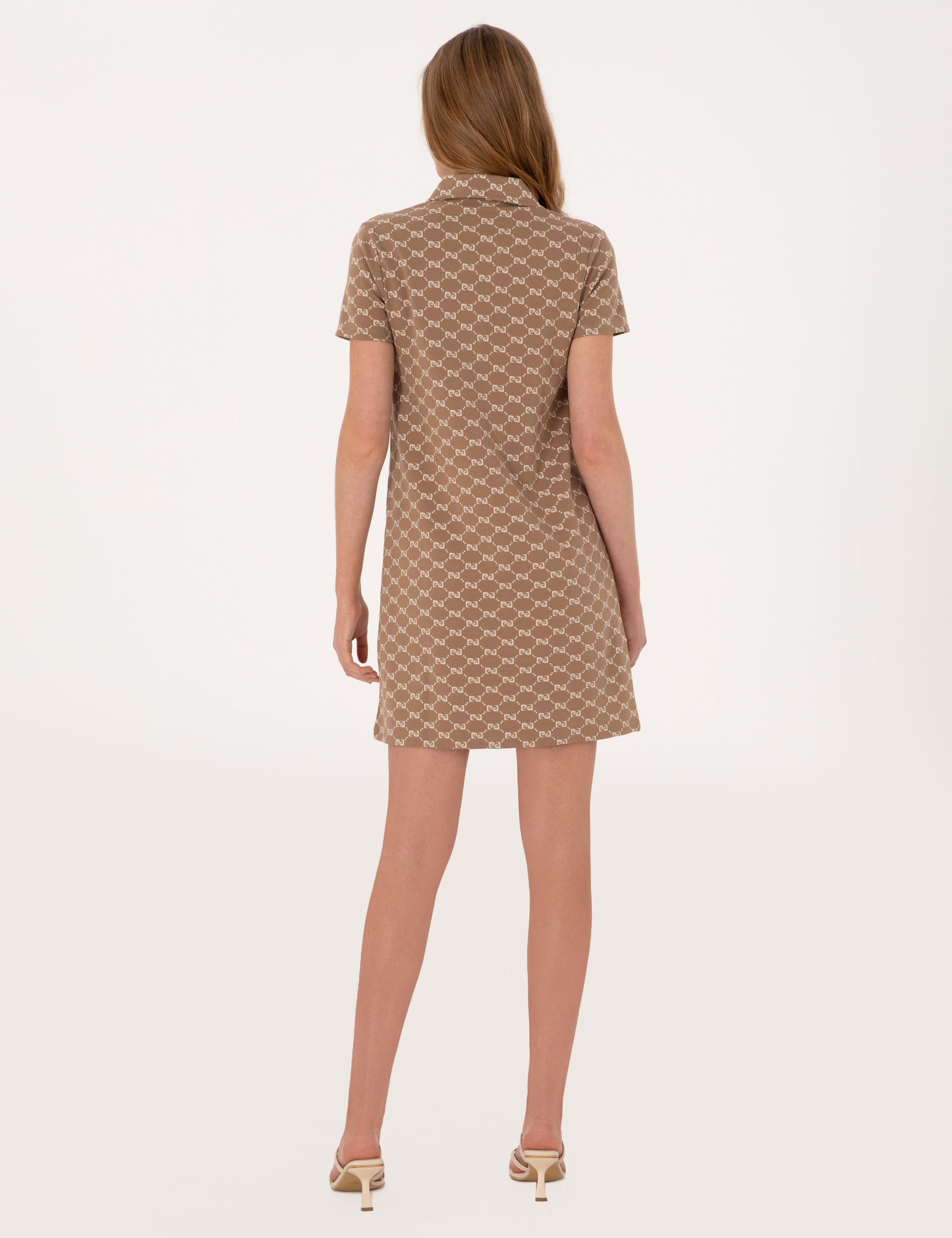 Bej Regular Fit Örme Elbise