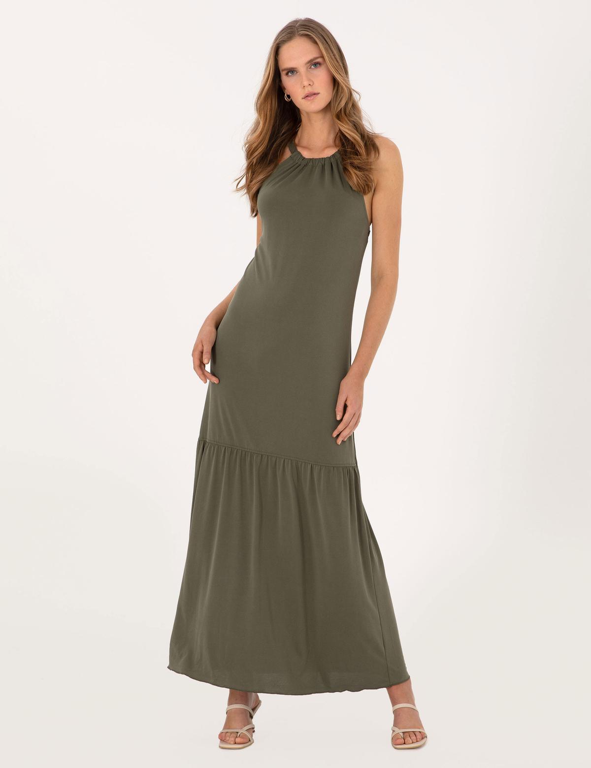 Haki A Kesim Örme Elbise - 50306012008