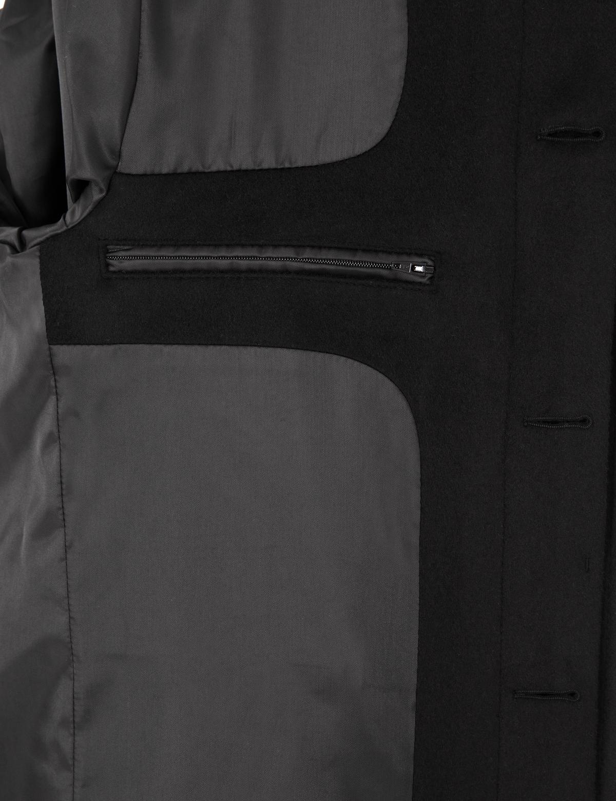 Siyah Slim Fit Kaşe Kaban - 50314215006