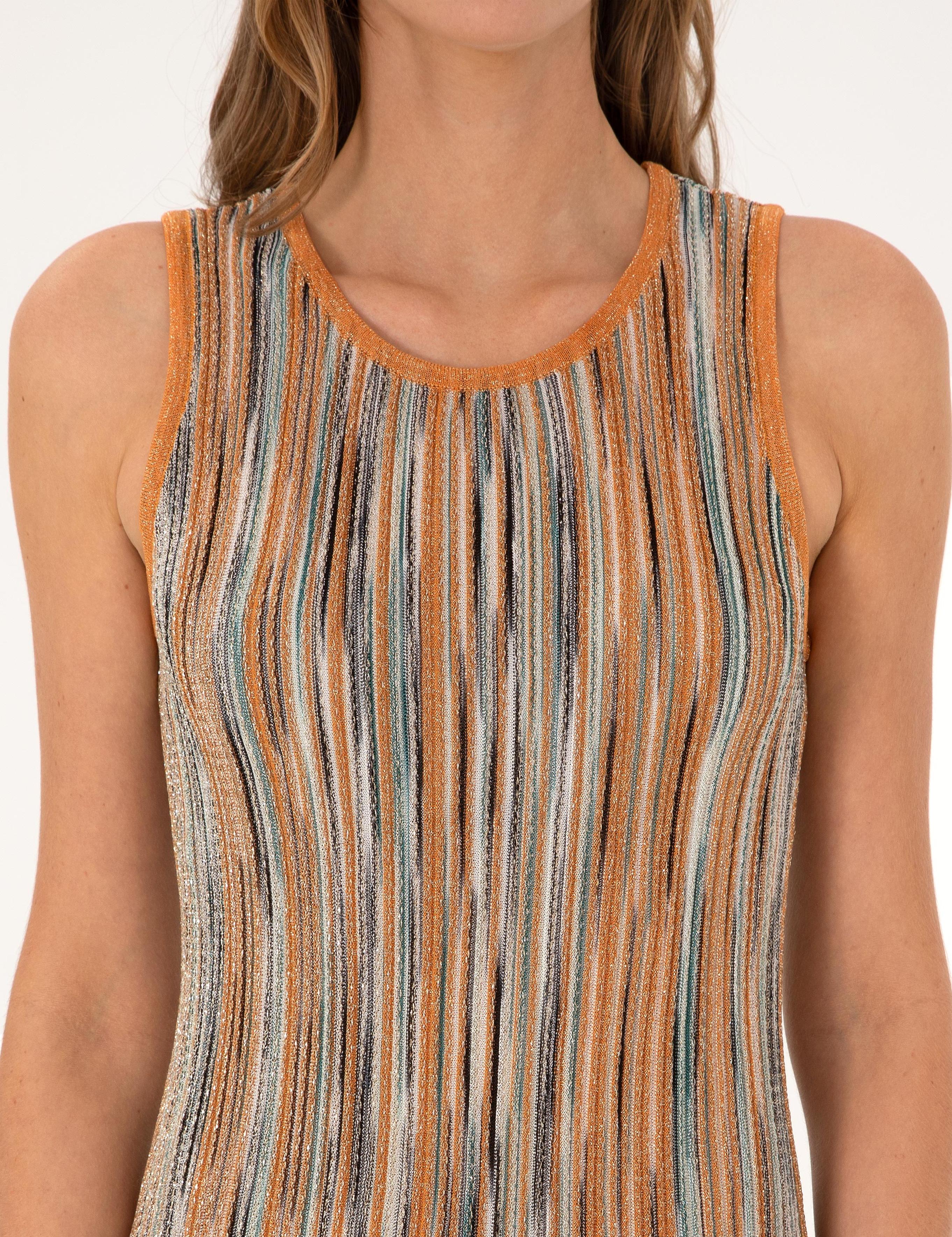 Turuncu A Kesim Triko Elbise