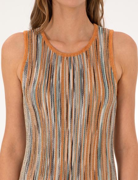 Turuncu A Kesim Triko Elbise - 50306447004