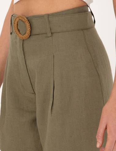 Haki Oversize Bermuda Şort