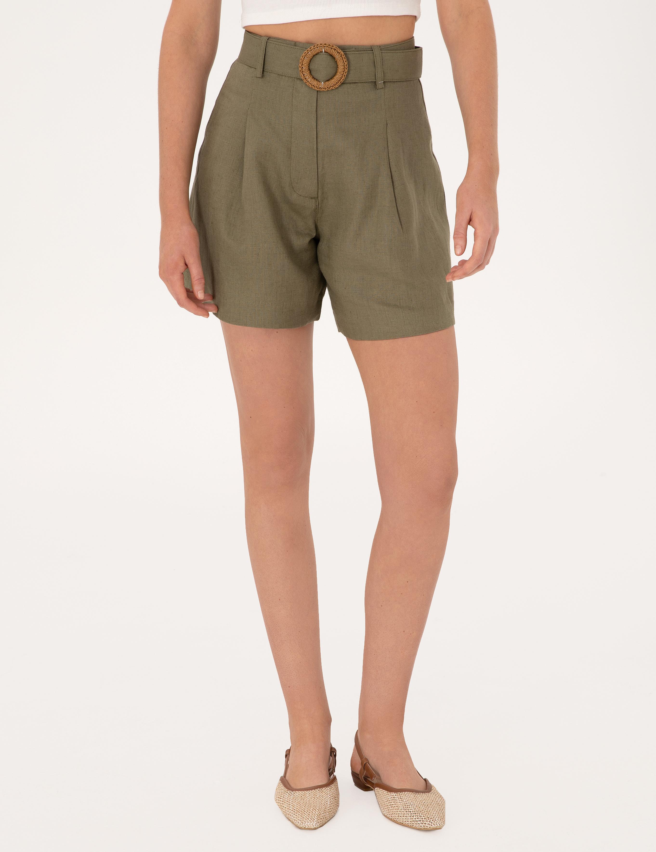 Haki Oversize Bermuda Şort