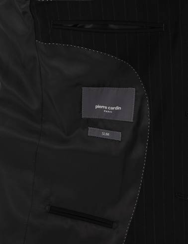 Siyah Slim Fit %100 Yün Takım Elbise