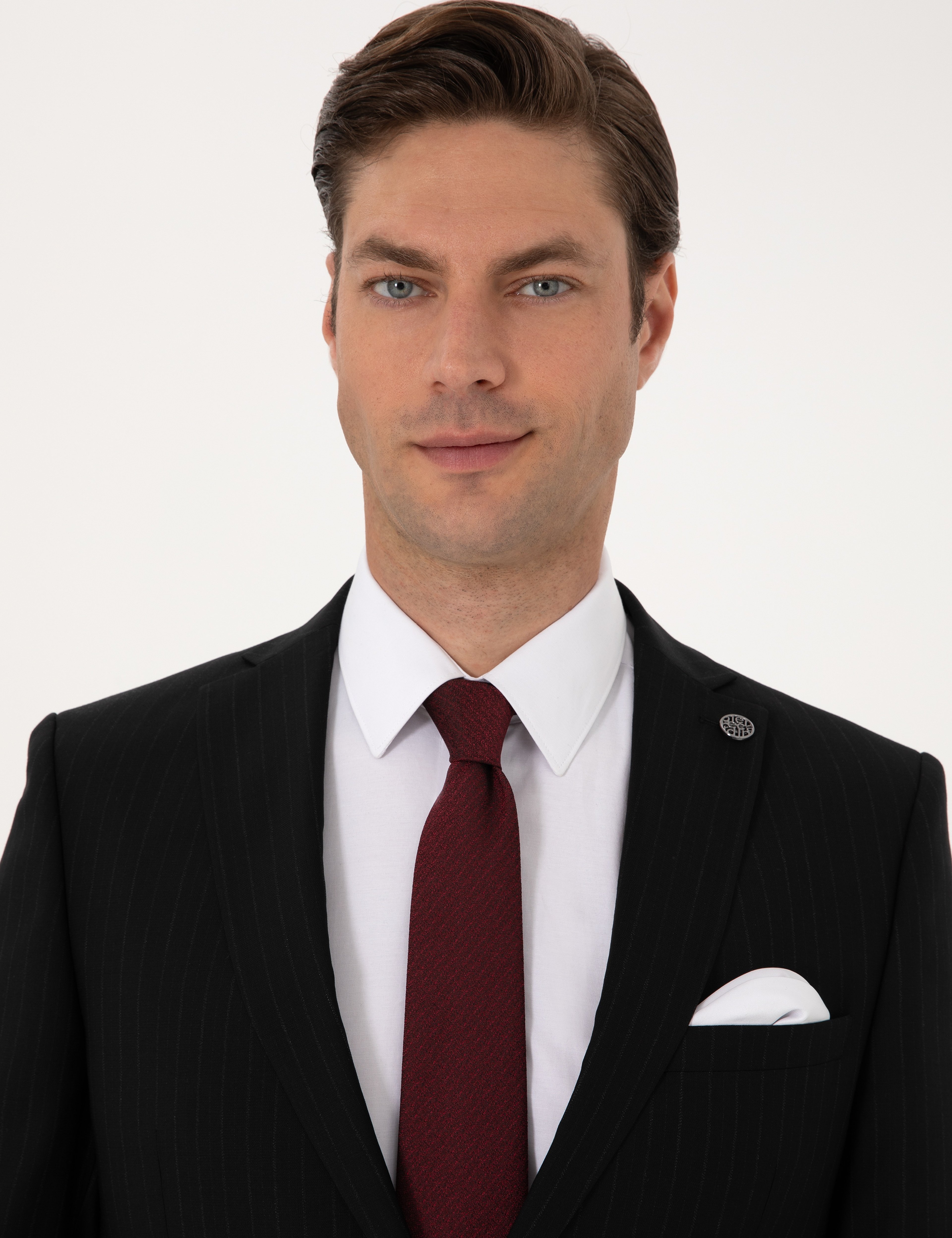 Siyah Slim Fit %100 Yün Takım Elbise