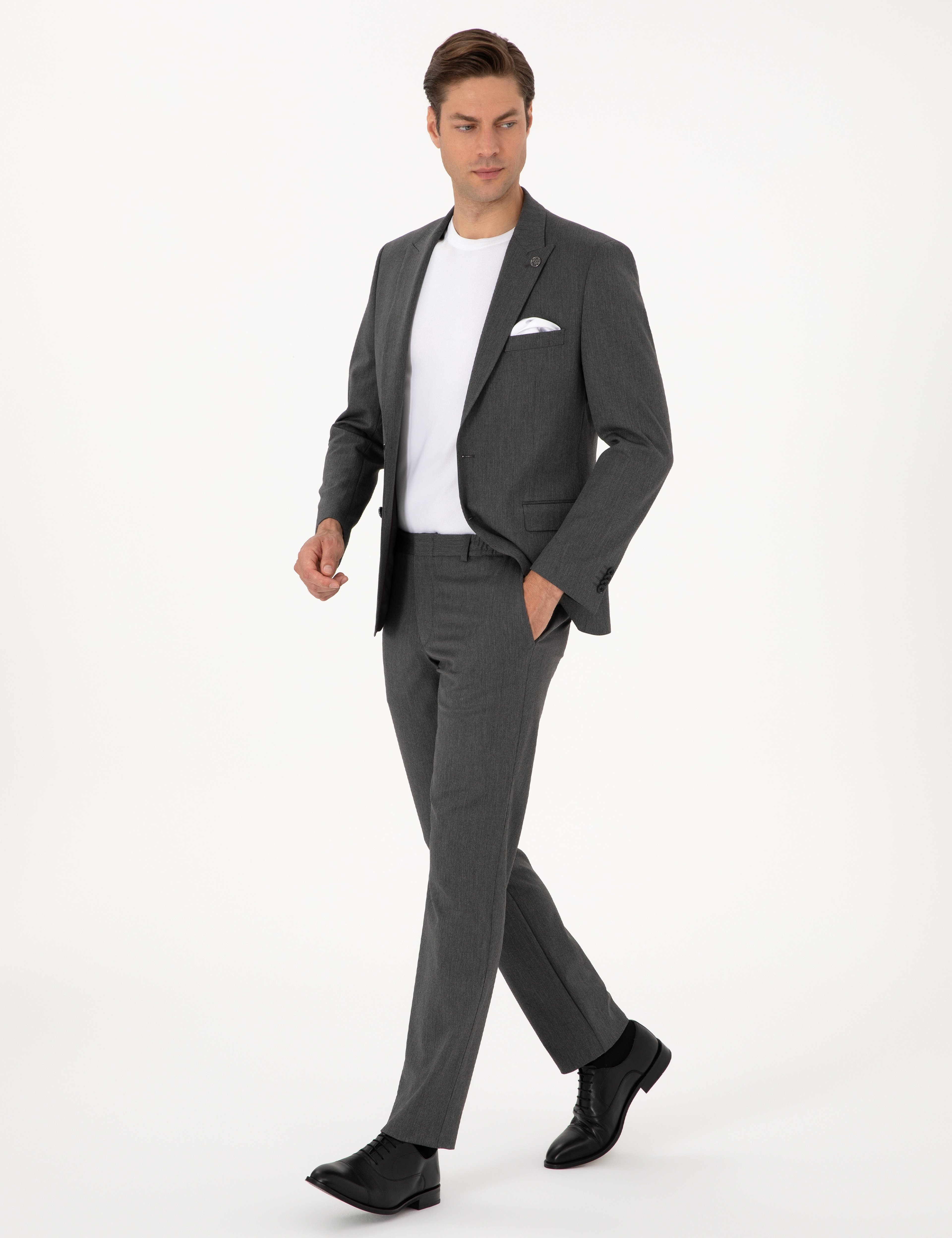 Füme Slim Fit Takım Elbise - Image 4
