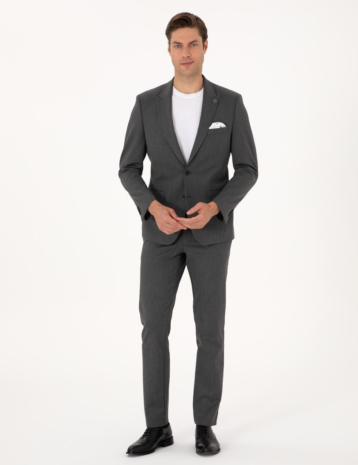 Füme Slim Fit Takım Elbise