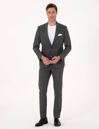 Füme Slim Fit Takım Elbise