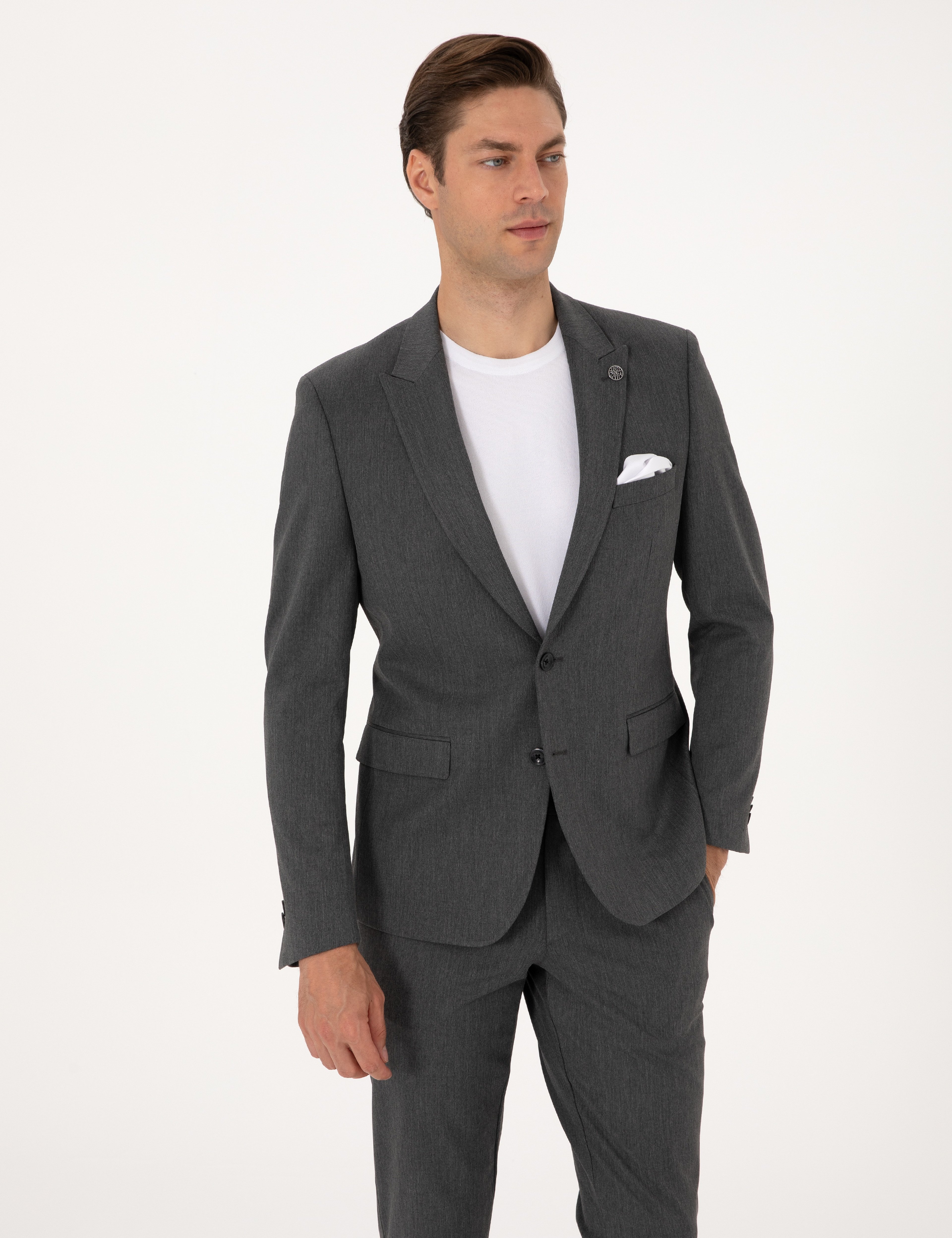 Füme Slim Fit Takım Elbise - Image 3