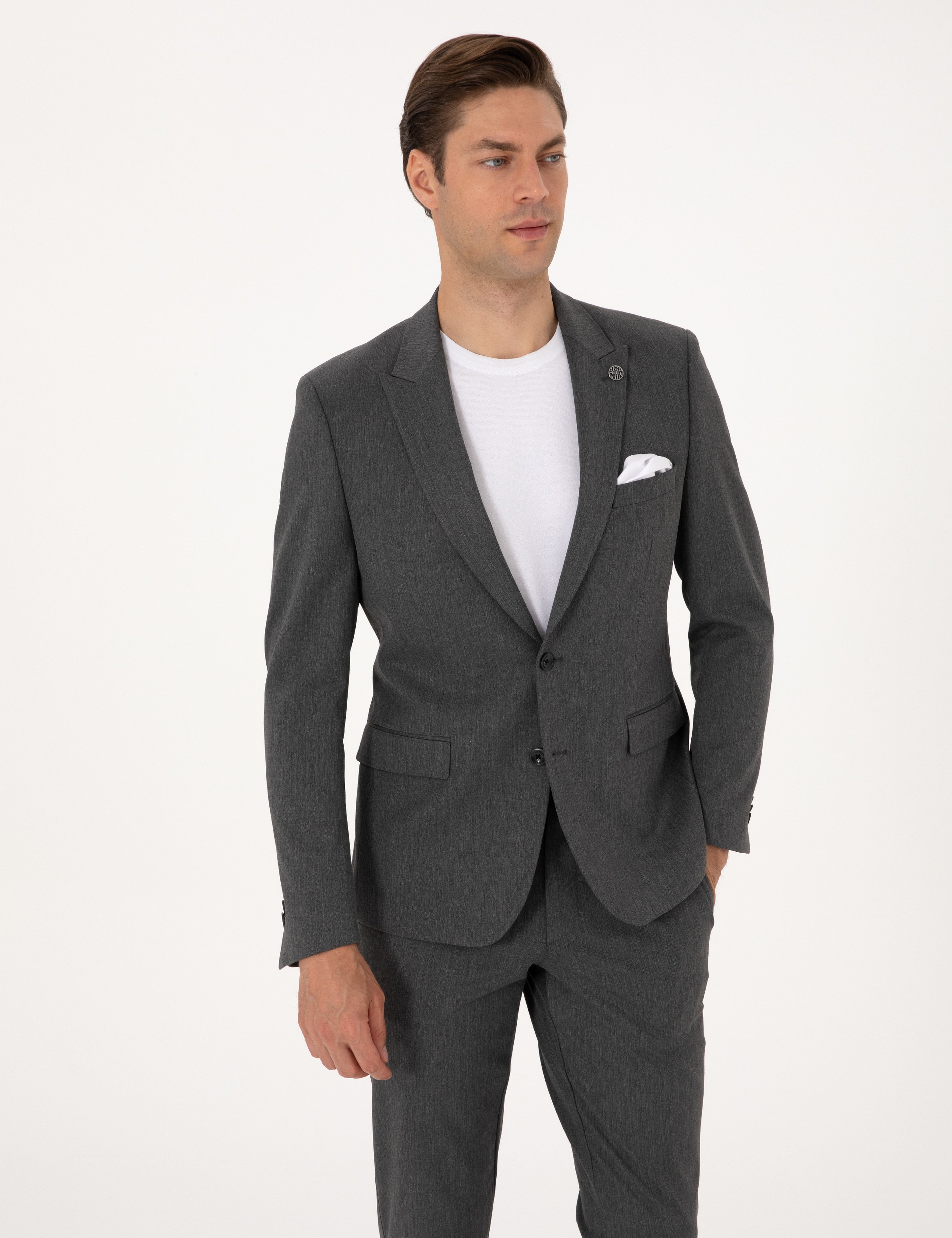 Füme Slim Fit Takım Elbise