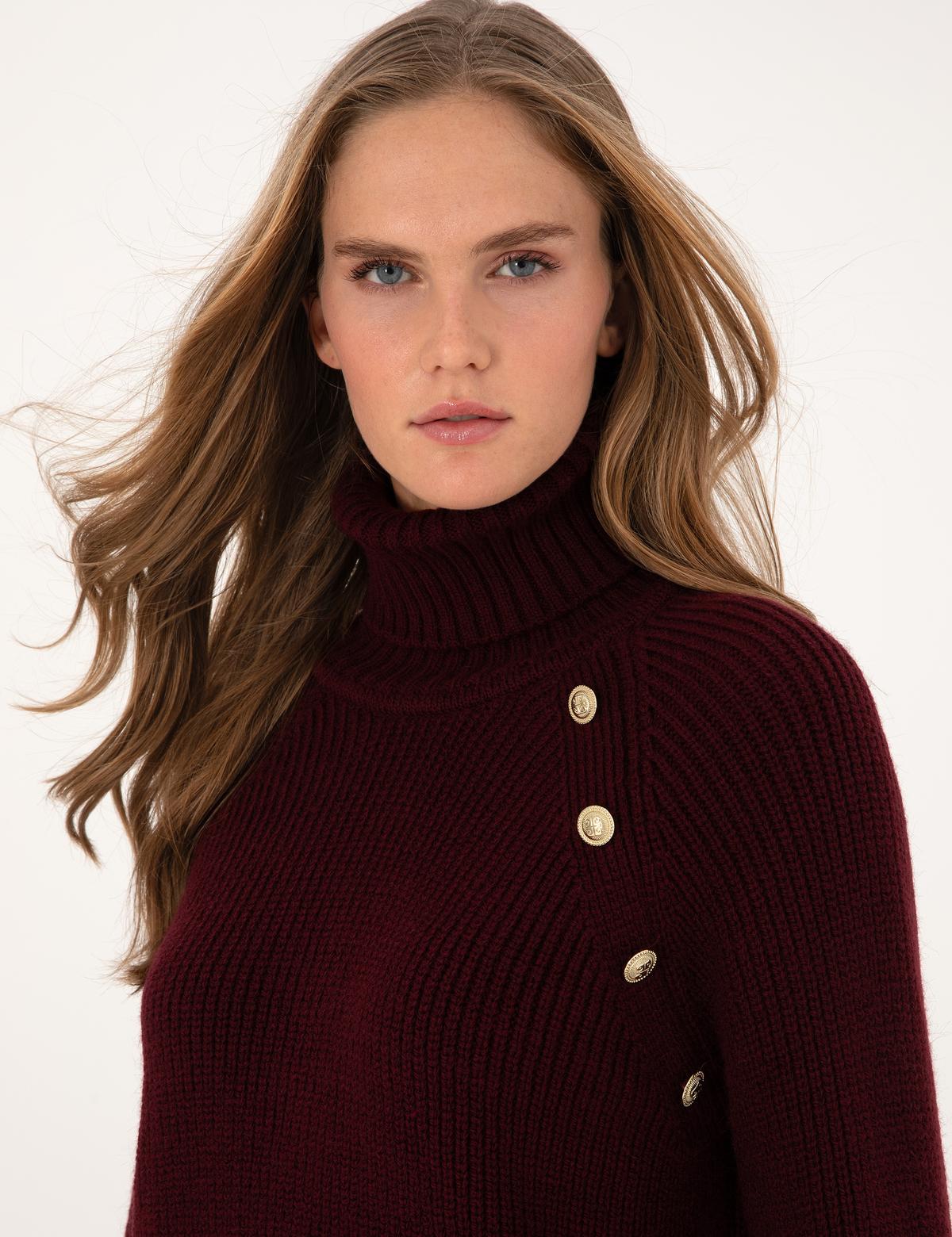 Vişne Comfort Fit Balıkçı Yaka Kazak - 50310923015