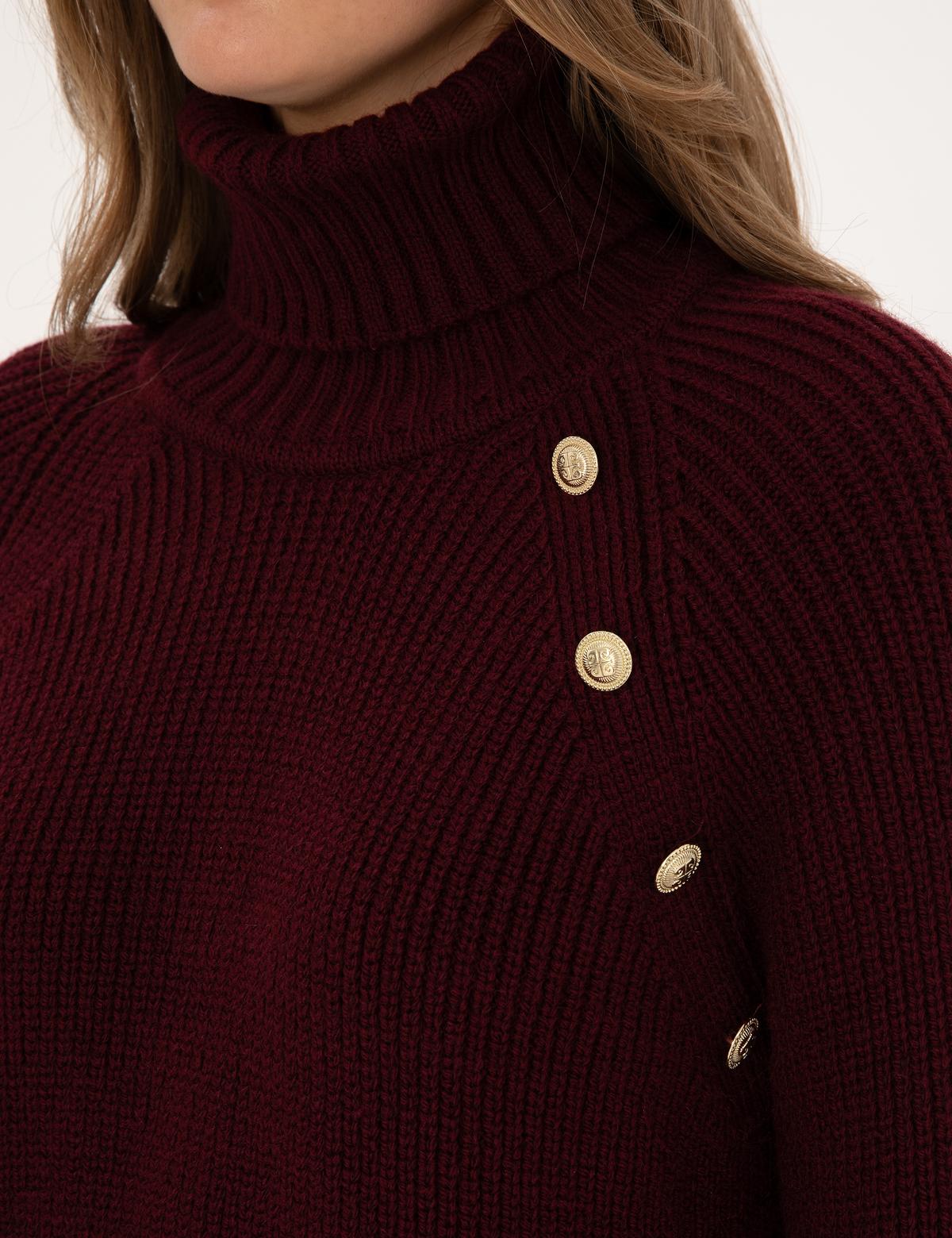 Vişne Comfort Fit Balıkçı Yaka Kazak - 50310923015