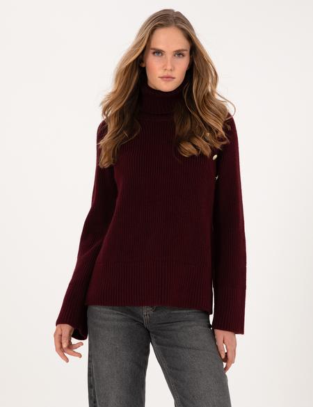 Vişne Comfort Fit Balıkçı Yaka Kazak - 50310923015