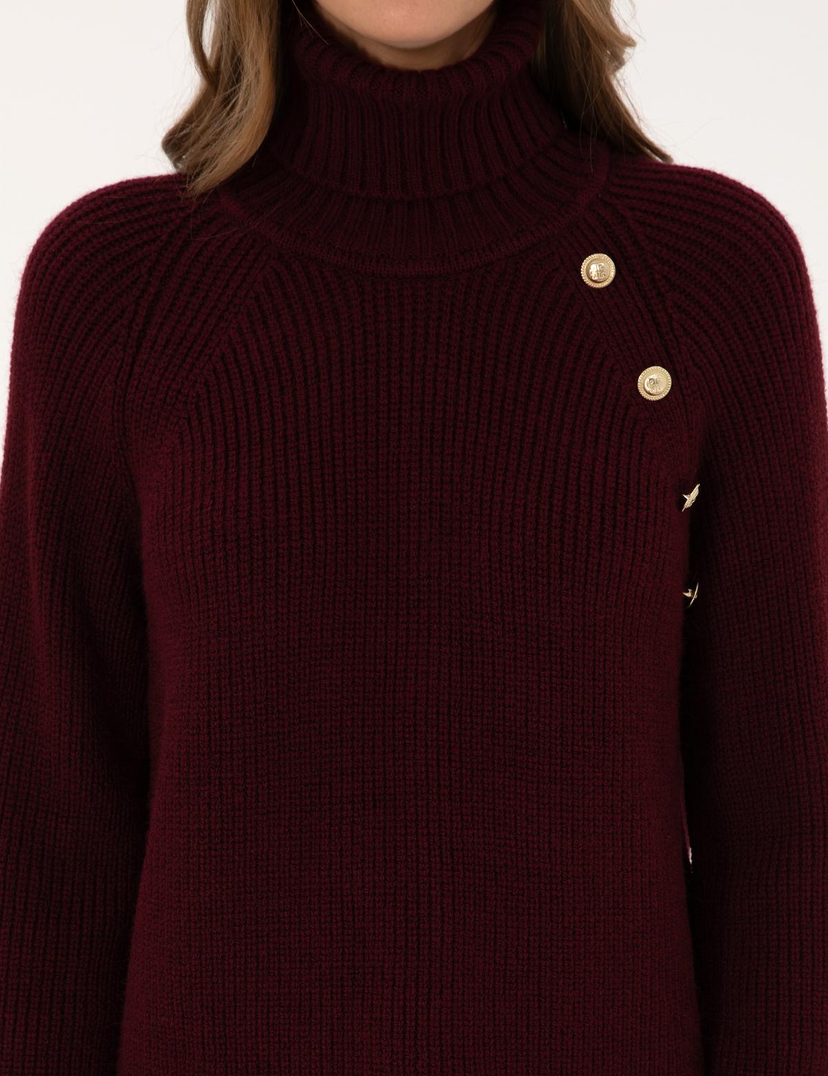 Vişne Comfort Fit Balıkçı Yaka Kazak - 50310923015