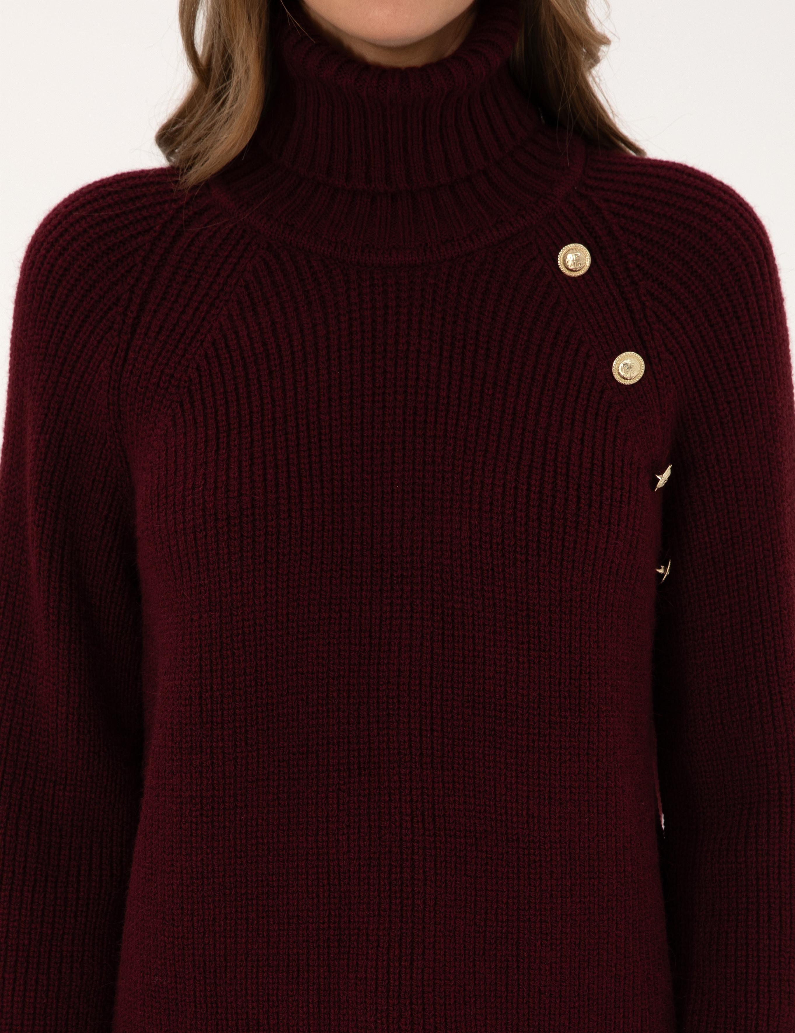 Vişne Comfort Fit Balıkçı Yaka Kazak