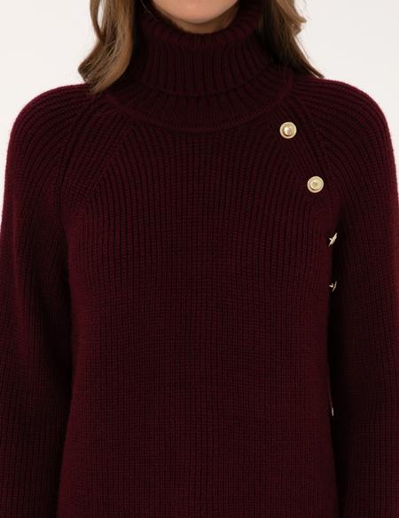 Vişne Comfort Fit Balıkçı Yaka Kazak - 50310923015