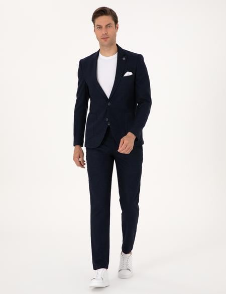 Lacivert Ex. Slim Fit Yün Karışımlı Takım Elbise - 50311261026