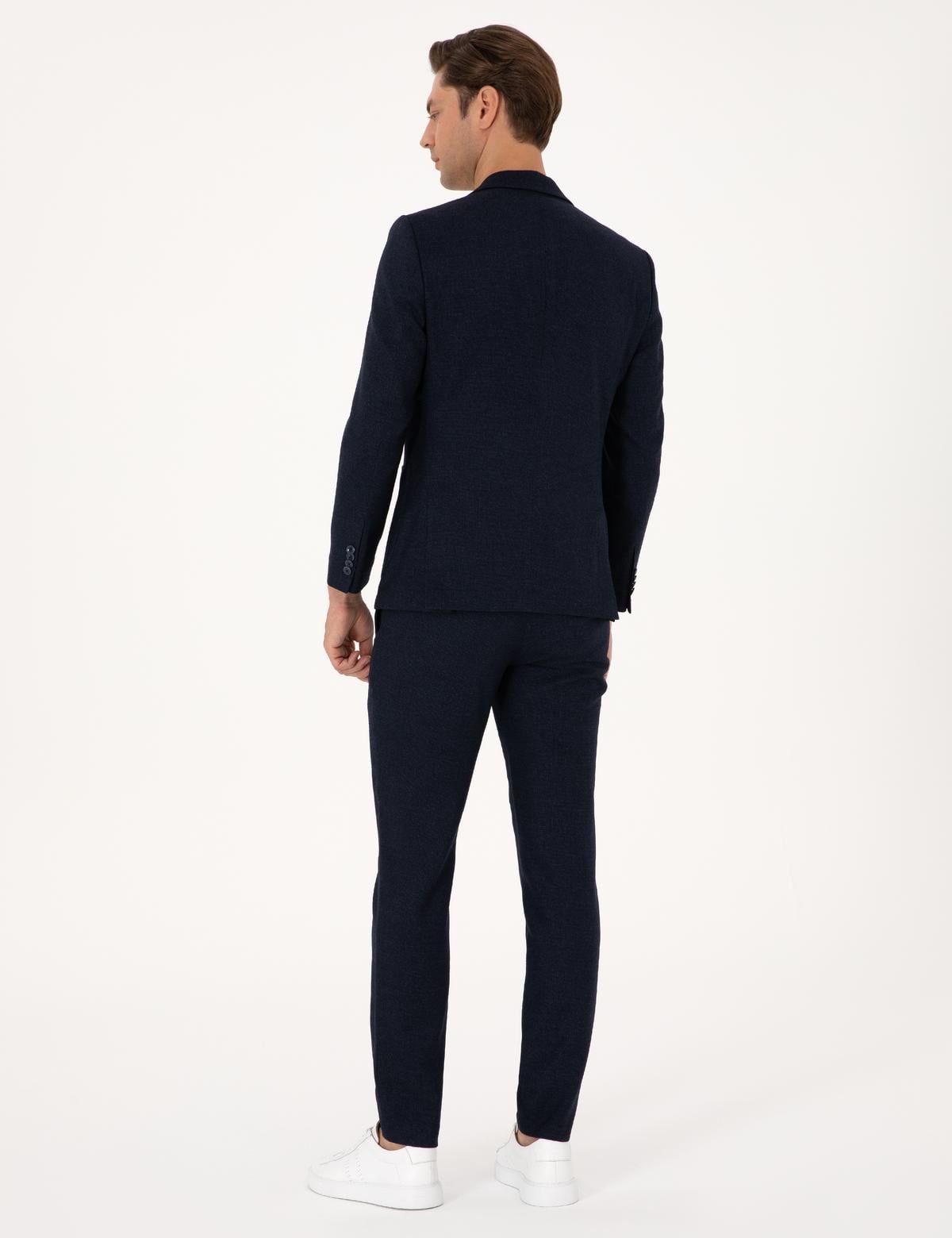 Lacivert Ex. Slim Fit Yün Karışımlı Takım Elbise - 50311261026