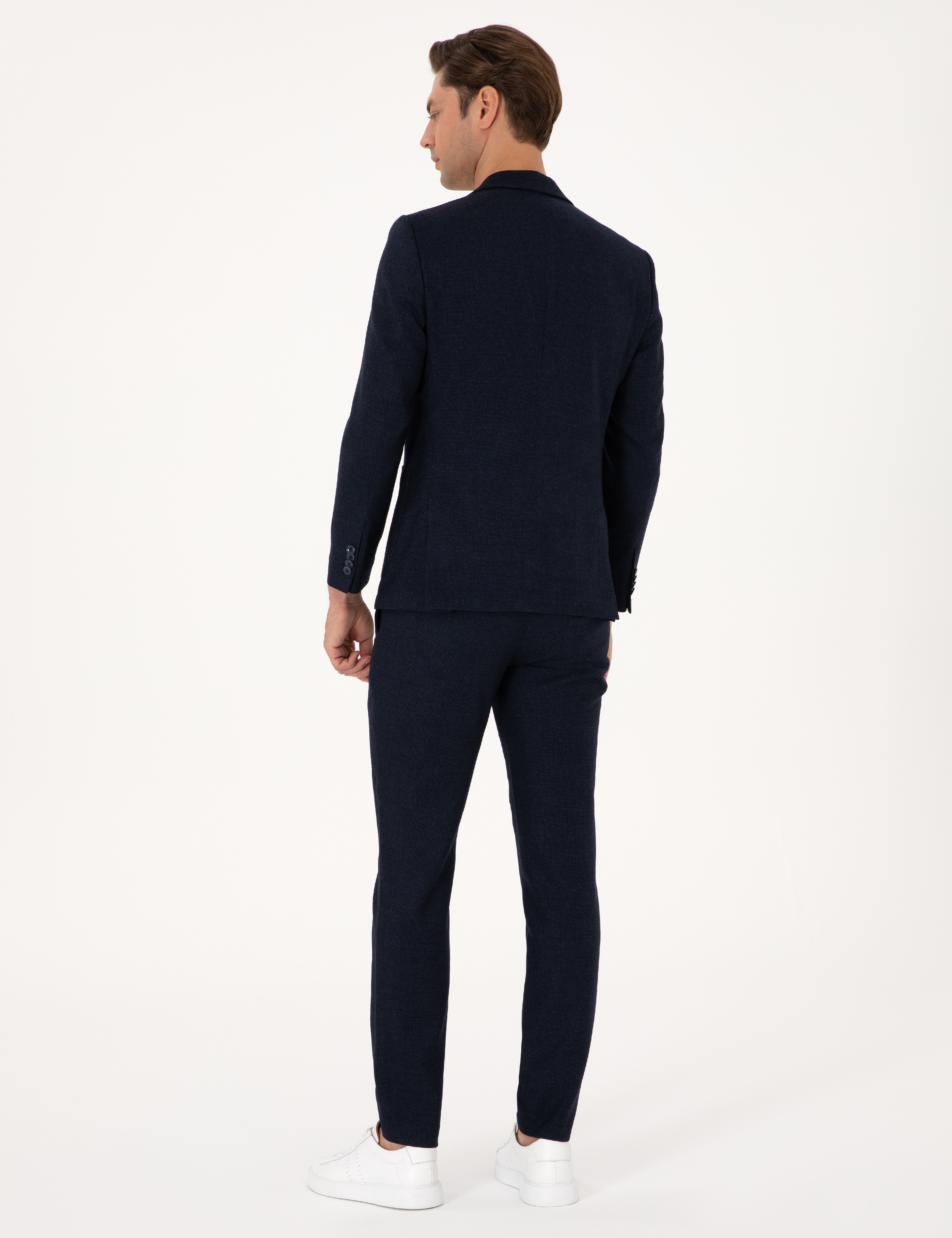 Lacivert Ex. Slim Fit Yün Karışımlı Takım Elbise