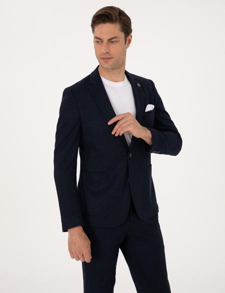 Lacivert Ex. Slim Fit Yün Karışımlı Takım Elbise - 50311261026