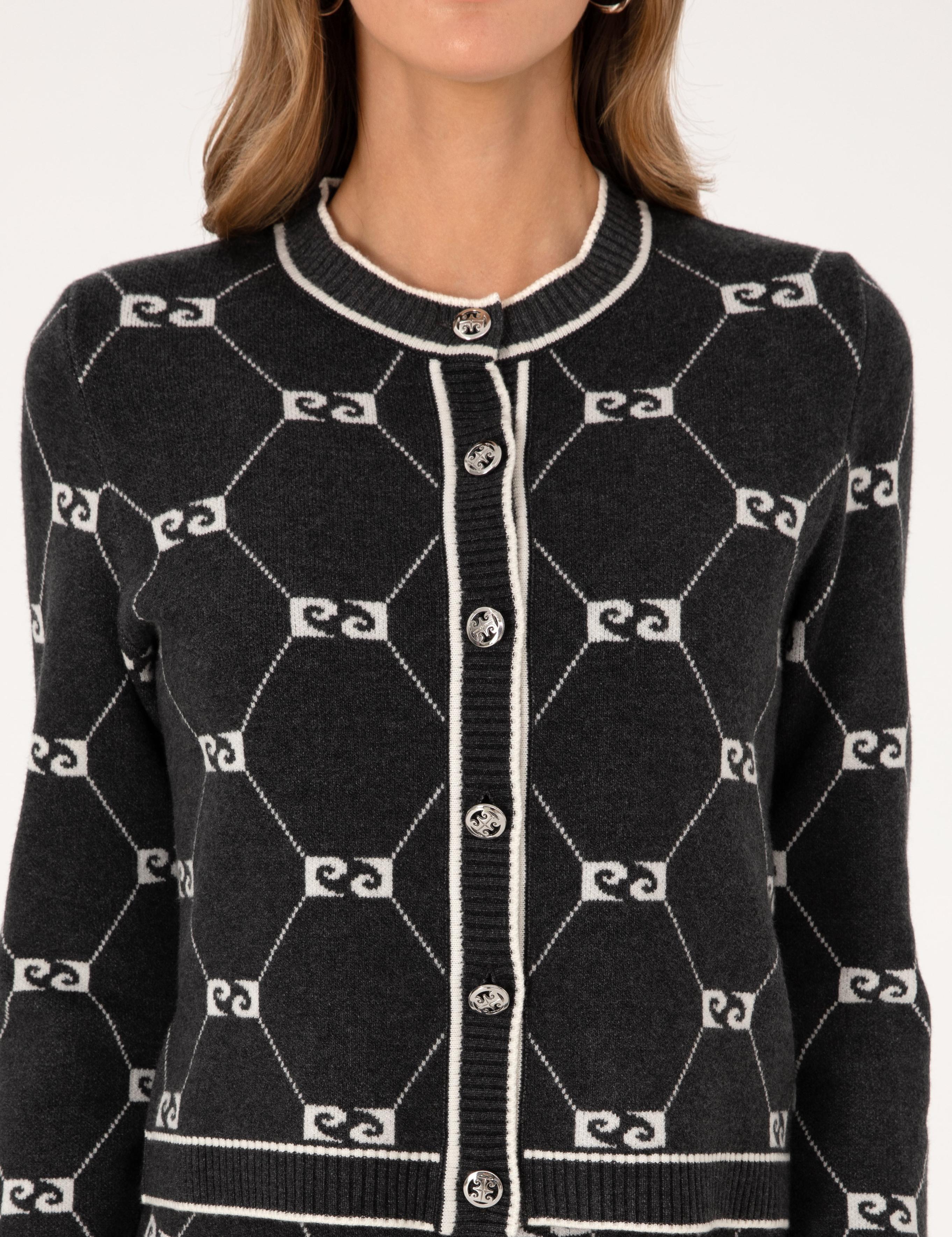 Antrasit Slim Fit Triko Hırka