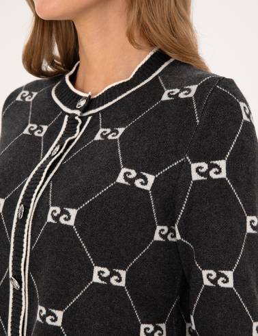 Antrasit Slim Fit Triko Hırka