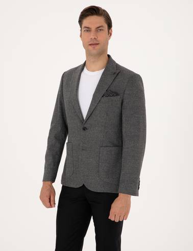 Füme Slim Fit Balıksırtı Ceket