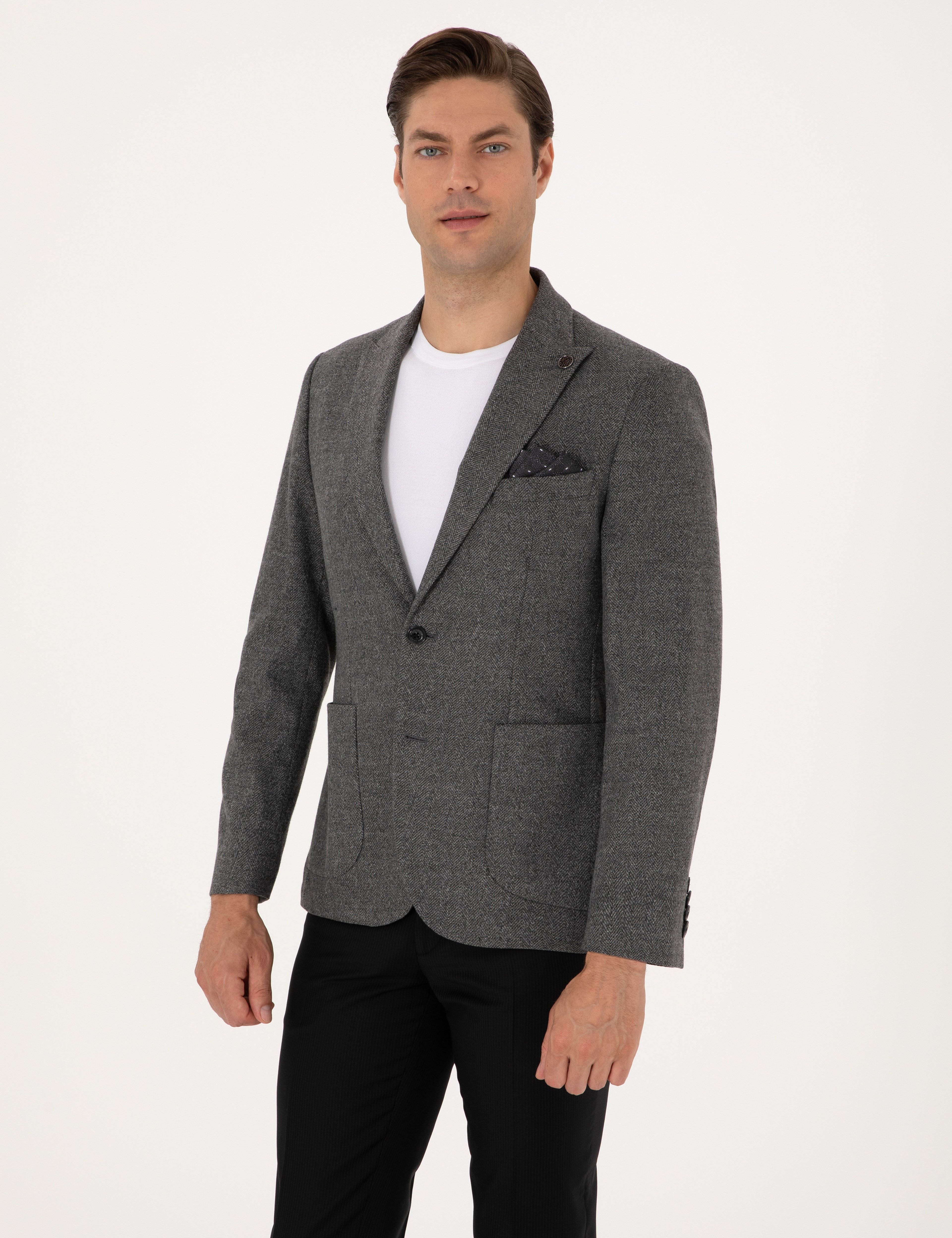 Füme Slim Fit Balıksırtı Ceket