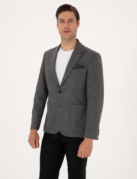 Füme Slim Fit Balıksırtı Ceket - 50316324026