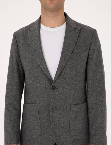 Füme Slim Fit Balıksırtı Ceket