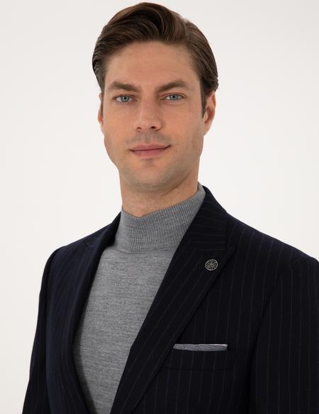 Lacivert Slim Fit %100 Yün Takım Elbise - 50311235056