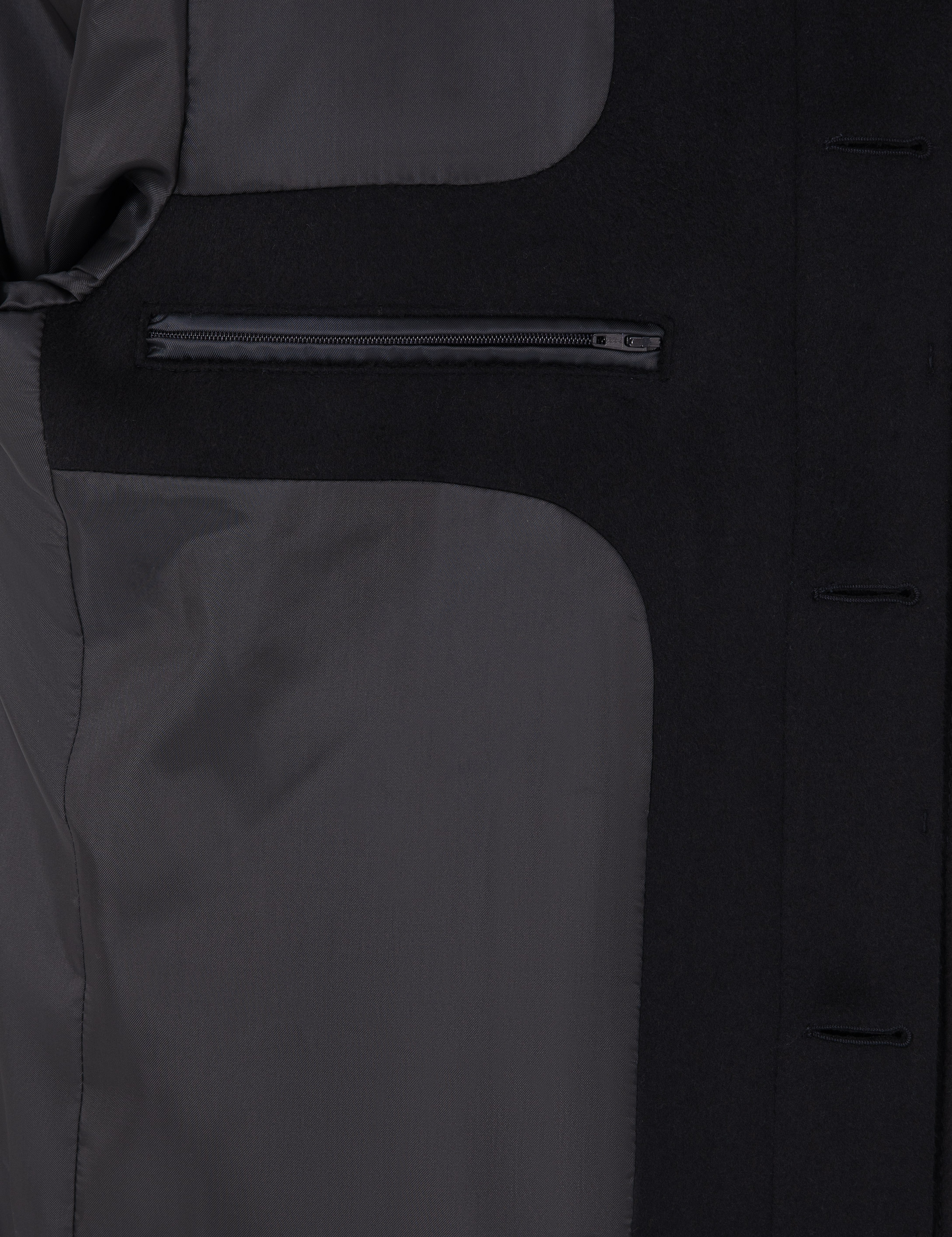 Lacivert Slim Fit Kaşe Kaban - Image 6