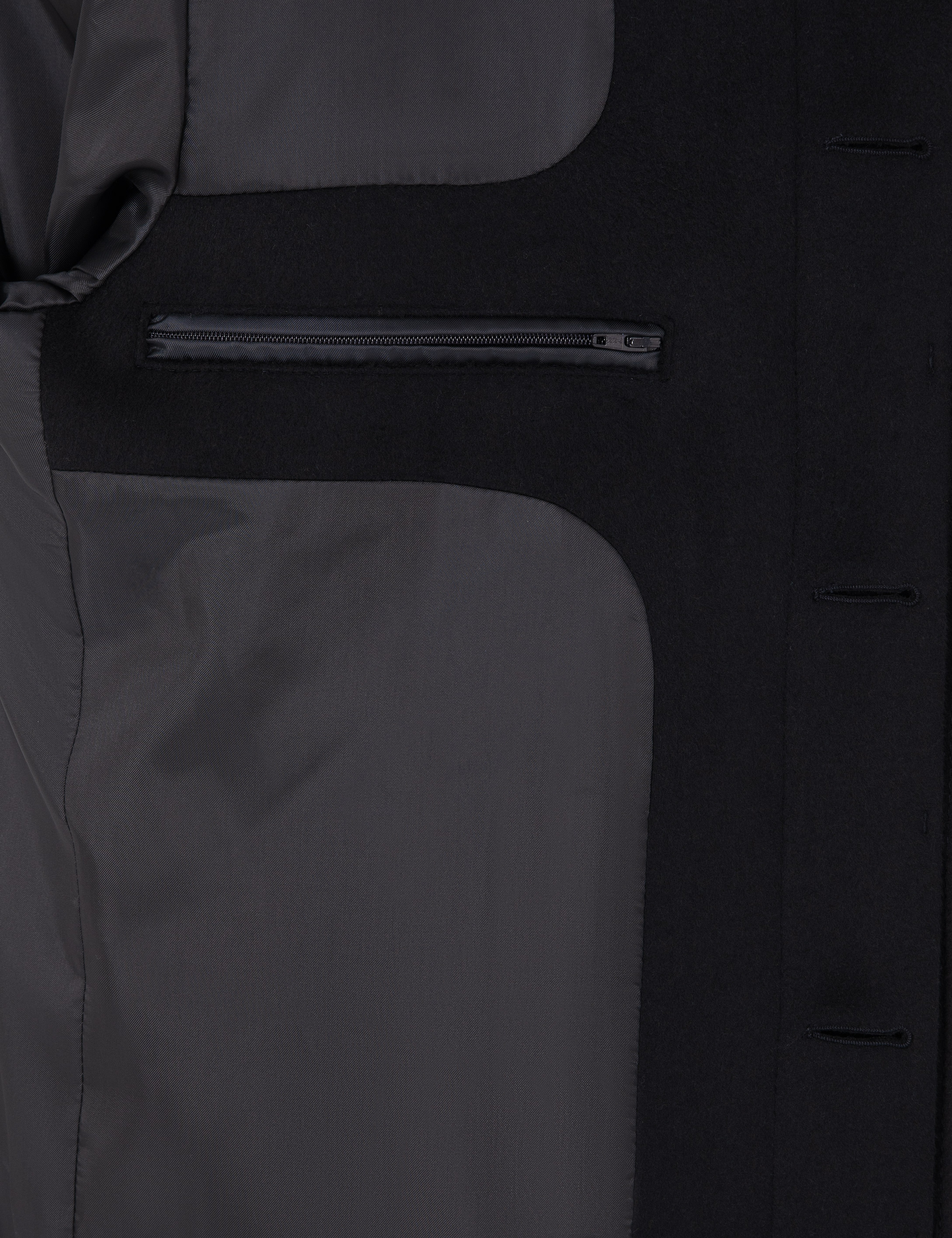 Lacivert Slim Fit Kaşe Kaban