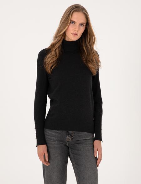 Antrasit Slim Fit Balıkçı Yaka Basic Kazak - 50310886004