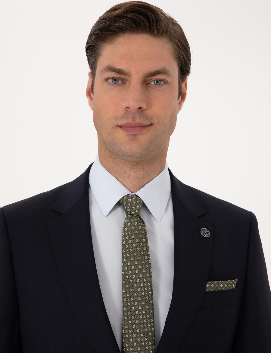 Lacivert Slim Fit %100 Yün Takım Elbise