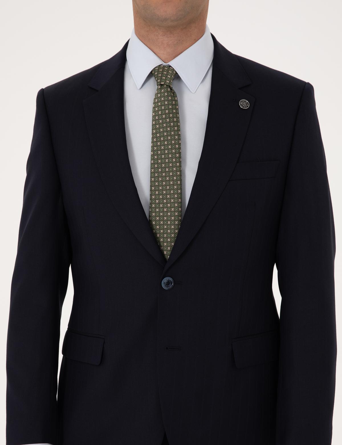 Lacivert Slim Fit %100 Yün Takım Elbise - 50311217062