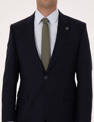 Lacivert Slim Fit %100 Yün Takım Elbise