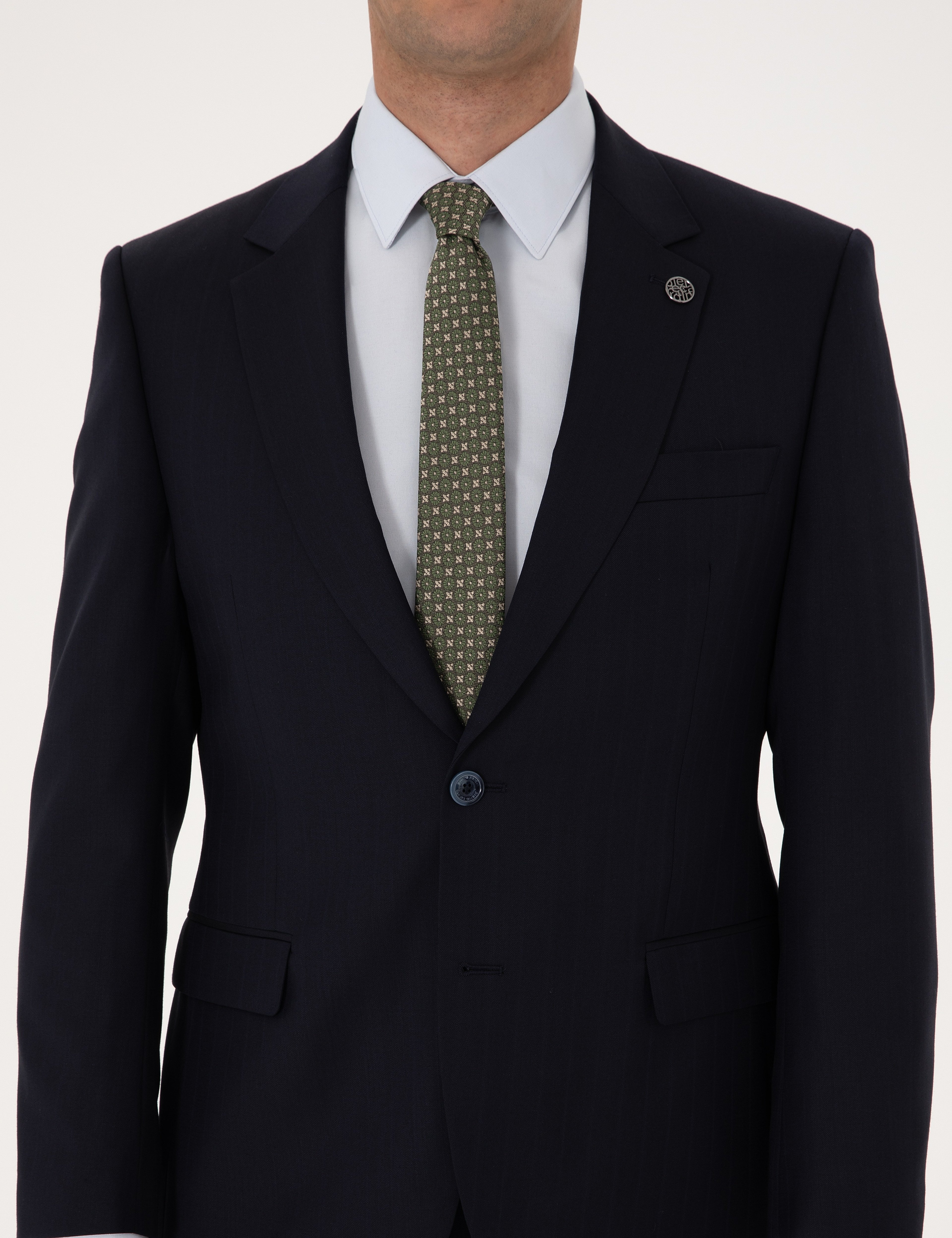 Lacivert Slim Fit %100 Yün Takım Elbise - Image 7