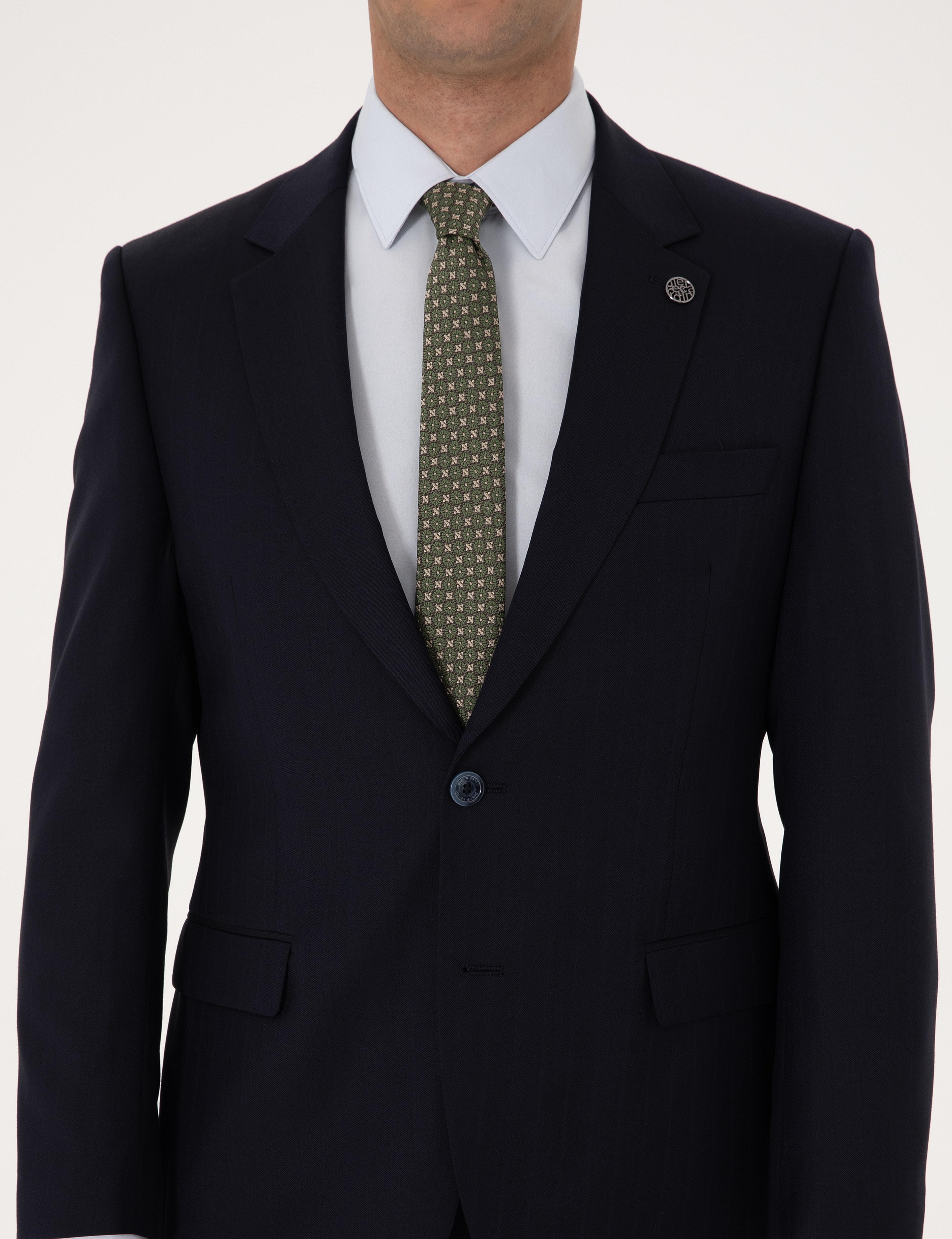 Lacivert Slim Fit %100 Yün Takım Elbise