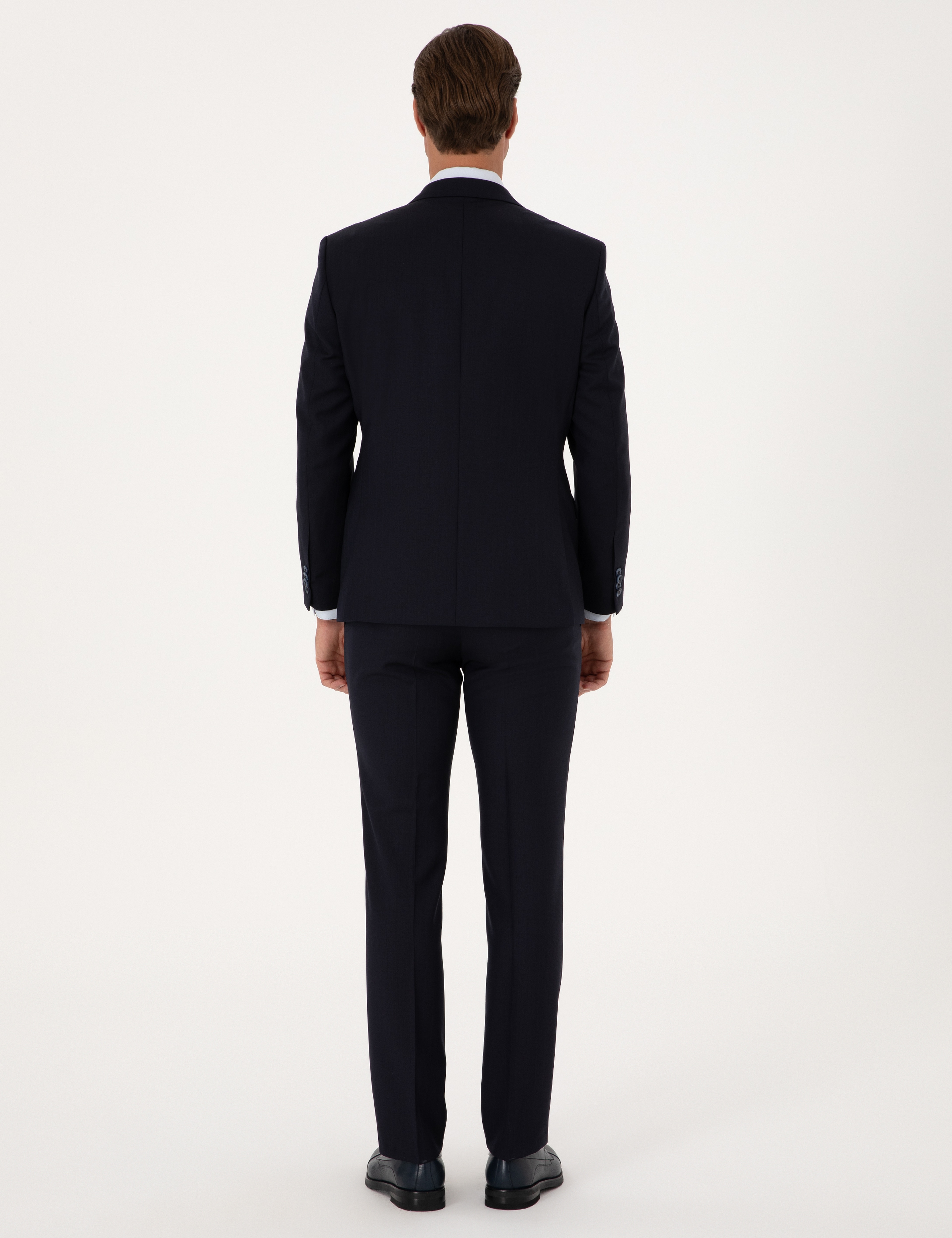 Lacivert Slim Fit %100 Yün Takım Elbise - Image 5