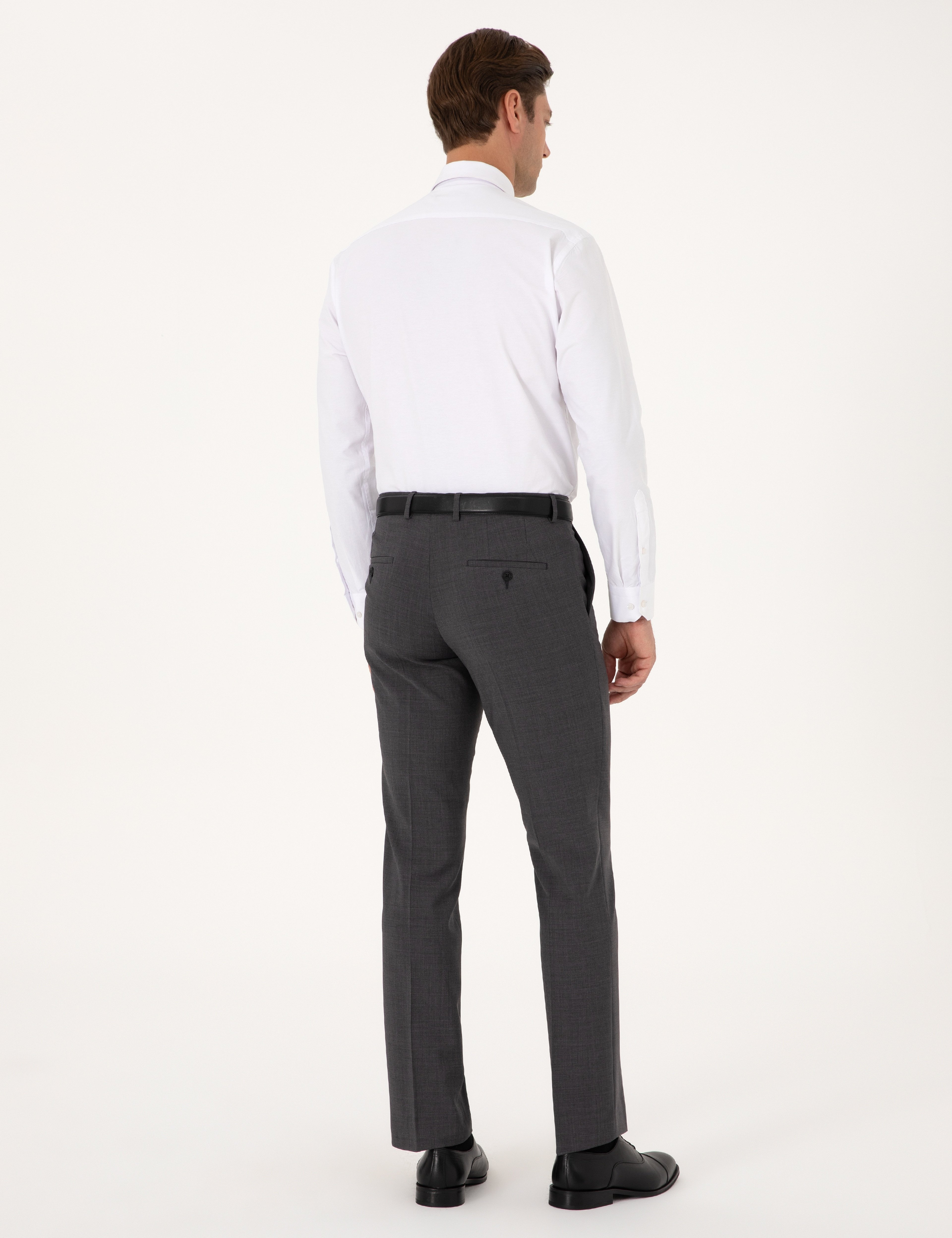 Füme Slim Fit Yün Karışımlı Kumaş Pantolon - Image 4